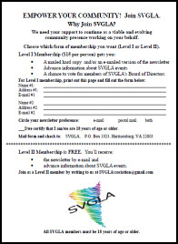Print out the memberhsip form and mail to SVGLA.